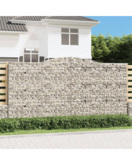Paniers à gabions arqués 3 pcs 400x30x200/220 cm Fer galvanisé | Mobilier & Déco