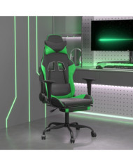 Chaise de jeu avec repose-pied Noir et vert Similicuir | Mobilier & Déco