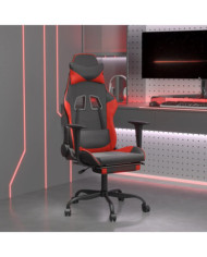 Chaise de jeu avec repose-pied Noir et rouge Similicuir | Mobilier & Déco
