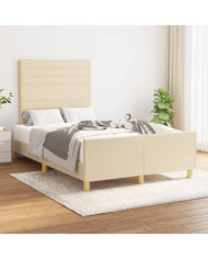 Cadre de lit sans matelas crème 120x200 cm tissu | Mobilier & Déco