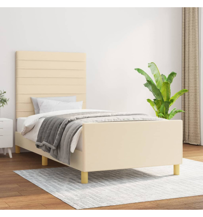Cadre de lit sans matelas crème 80x200 cm tissu | Mobilier & Déco