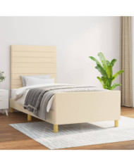 Cadre de lit sans matelas crème 80x200 cm tissu | Mobilier & Déco