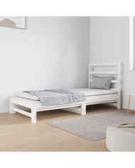 Lit coulissant sans matelas blanc 2x(90x190) cm | Mobilier & Déco