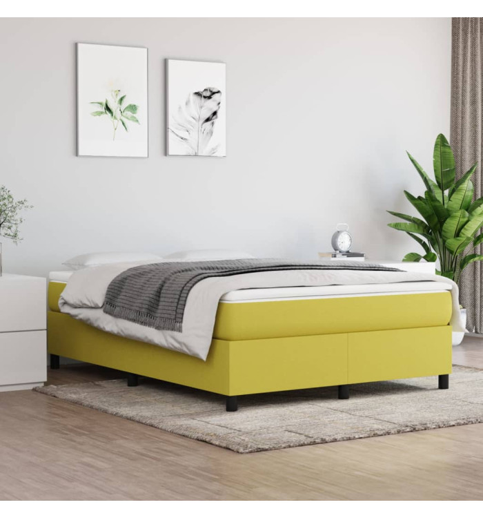 Cadre de lit sans matelas vert 140x190 cm tissu | Mobilier & Déco