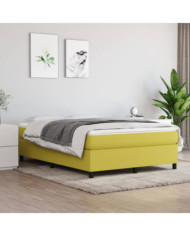 Cadre de lit sans matelas vert 140x190 cm tissu | Mobilier & Déco