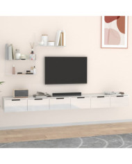 Armoires murales 2 pcs Blanc brillant 102x30x20 cm | Mobilier & Déco
