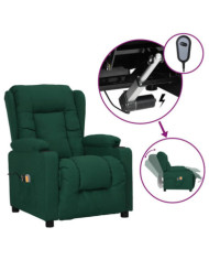 Fauteuil électrique de massage Vert foncé Tissu | Mobilier & Déco