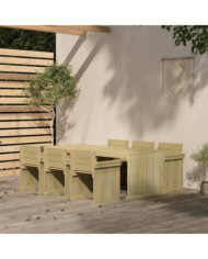 Ensemble à manger de jardin 7 pcs Bois de pin imprégné | Mobilier & Déco