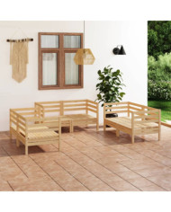 Salon de jardin 6 pcs Bois de pin massif | Mobilier & Déco