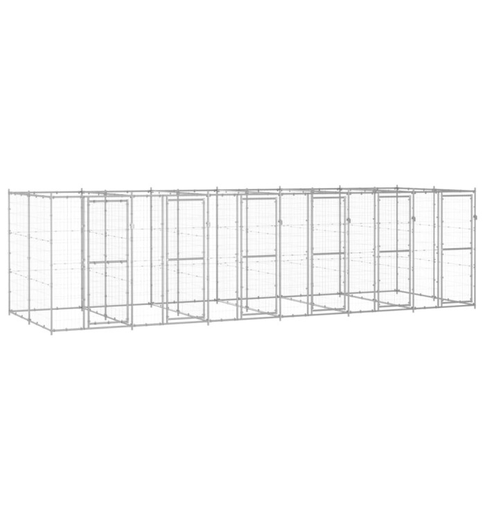 Chenil extérieur Acier galvanisé 14,52 m² | Mobilier & Déco