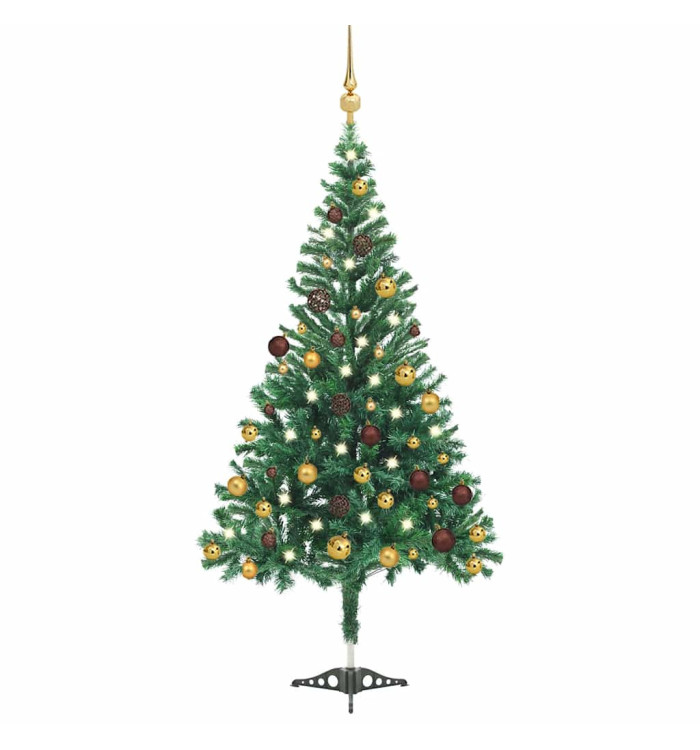 Arbre de Noël artificiel pré-éclairé/boules 180 cm 564 branches | Mobilier & Déco
