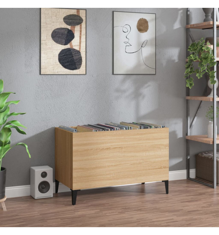Armoire à disques chêne sonoma 74,5x38x48 cm bois d'ingénierie | Mobilier & Déco