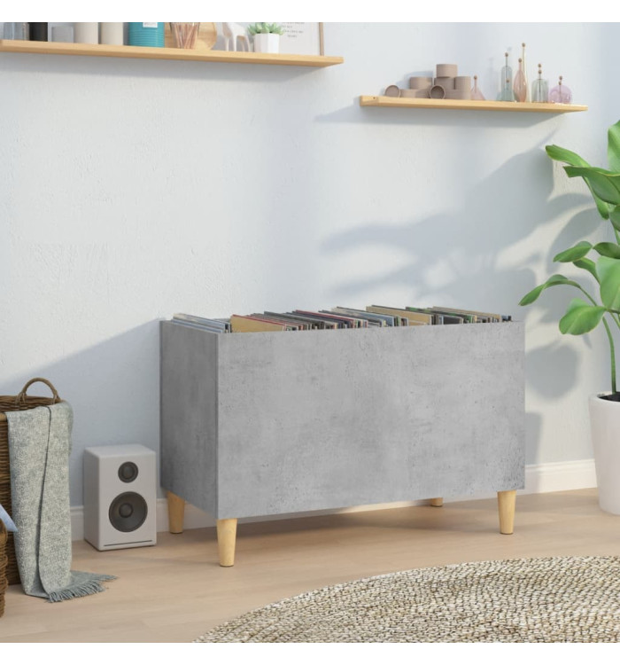 Armoire à disques gris béton 74,5x38x48 cm bois d'ingénierie | Mobilier & Déco