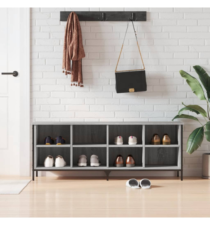 Armoire à chaussures sonoma gris 131x35x50 cm bois d'ingénierie | Mobilier & Déco