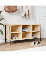 Armoire à chaussures chêne sonoma 100x35x50cm bois d'ingénierie | Mobilier & Déco