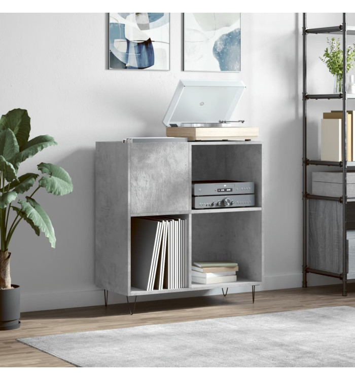 Armoire à disques gris béton 84,5x38x89 cm bois d'ingénierie | Mobilier & Déco