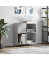 Armoire à disques gris béton 84,5x38x89 cm bois d'ingénierie | Mobilier & Déco
