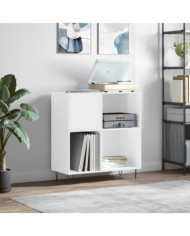 Armoire à disques blanc brillant 84,5x38x89cm bois d'ingénierie | Mobilier & Déco