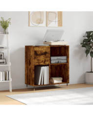 Armoire à disques chêne fumé 84,5x38x89 cm bois d'ingénierie | Mobilier & Déco