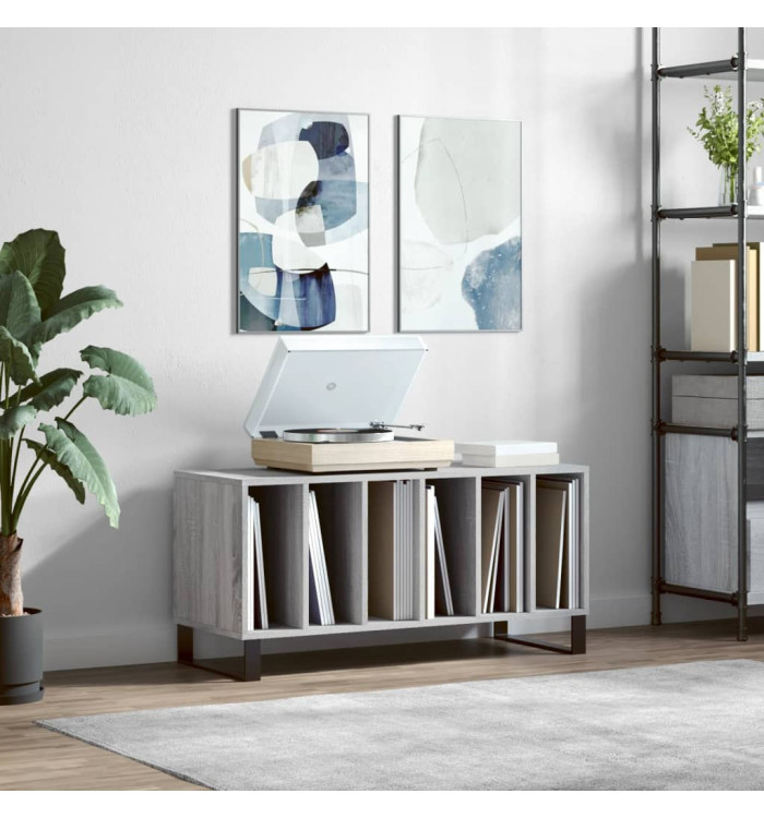 Armoire à disques sonoma gris 100x38x48 cm bois d'ingénierie | Mobilier & Déco