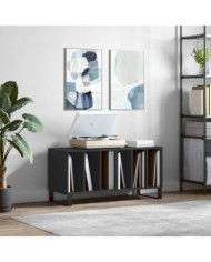 Armoire à disques noir 100x38x48 cm bois d'ingénierie | Mobilier & Déco