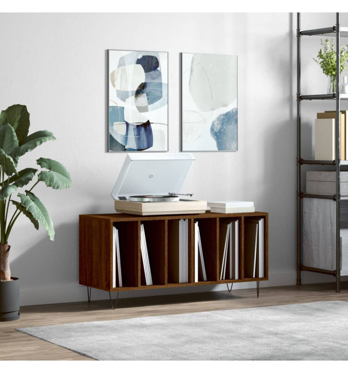 Armoire à disques chêne marron 100x38x48 cm bois d'ingénierie | Mobilier & Déco