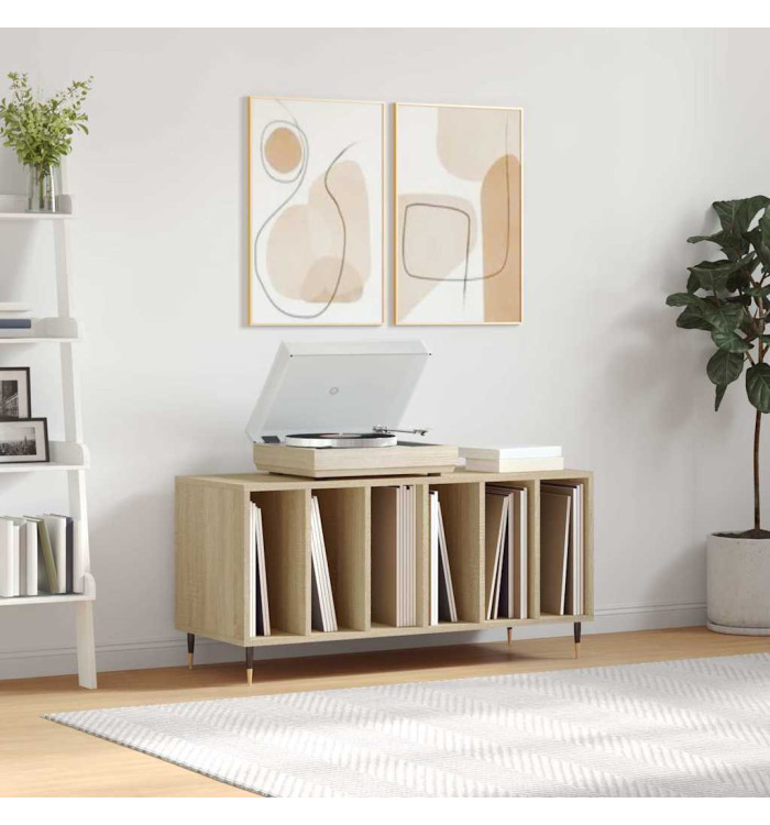 Armoire à disques chêne sonoma 100x38x48 cm bois d'ingénierie | Mobilier & Déco