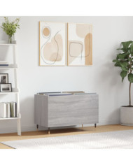 Armoire à disques sonoma gris 74,5x38x48 cm bois d'ingénierie | Mobilier & Déco