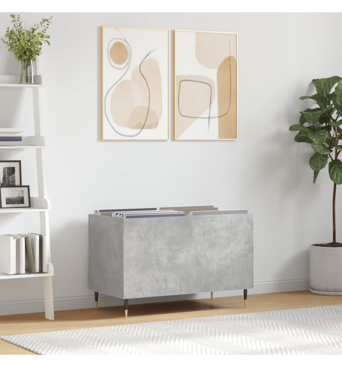 Armoire à disques gris béton 74,5x38x48 cm bois d'ingénierie | Mobilier & Déco