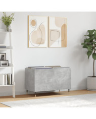 Armoire à disques gris béton 74,5x38x48 cm bois d'ingénierie | Mobilier & Déco