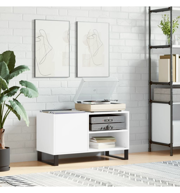 Armoire à disques blanc 85x38x48 cm bois d'ingénierie | Mobilier & Déco