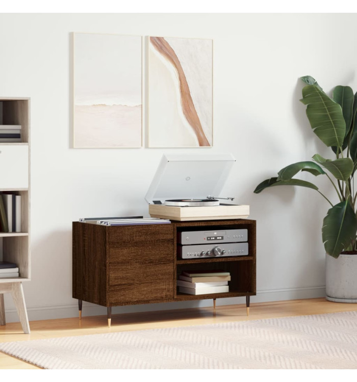 Armoire à disques chêne marron 85x38x48 cm bois d'ingénierie | Mobilier & Déco
