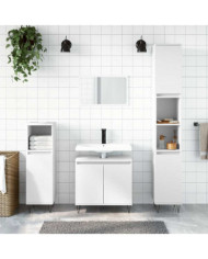 Armoire de salle de bain blanc 58x33x60 cm bois d'ingénierie | Mobilier & Déco