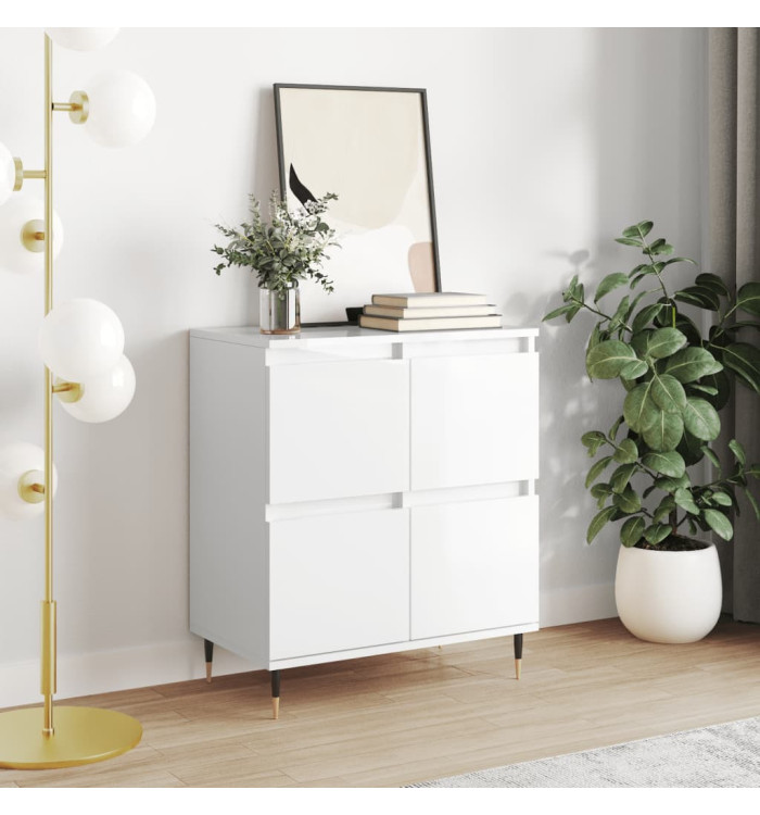 Buffet Blanc brillant 60x35x70 cm Bois d'ingénierie | Mobilier & Déco