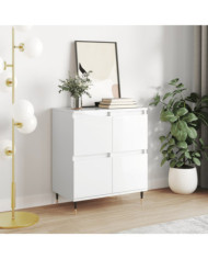 Buffet Blanc brillant 60x35x70 cm Bois d'ingénierie | Mobilier & Déco