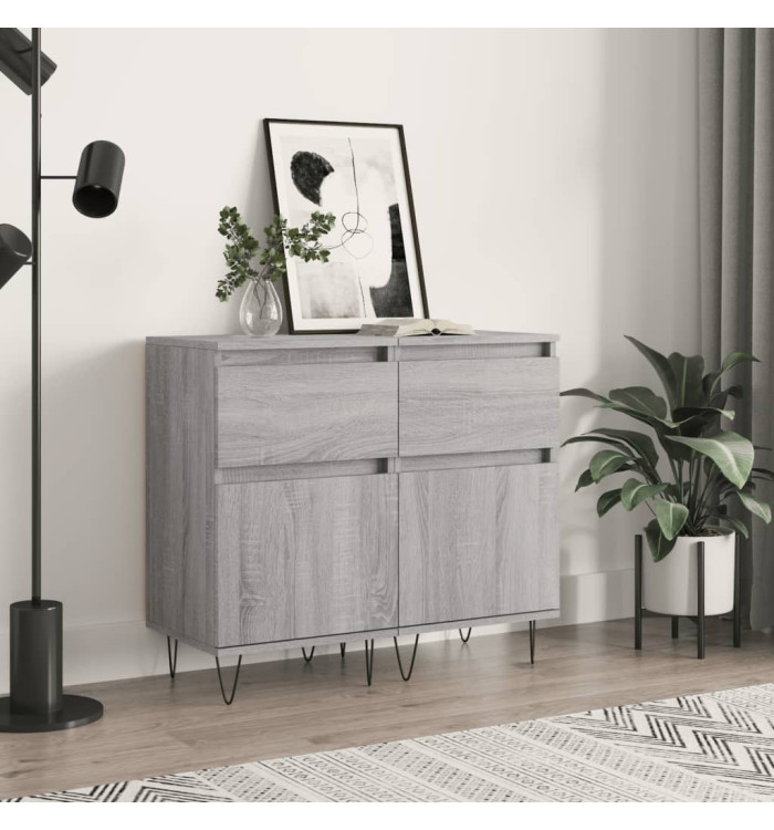 Buffets 2 pcs sonoma gris 40x35x70 cm bois d'ingénierie | Mobilier & Déco