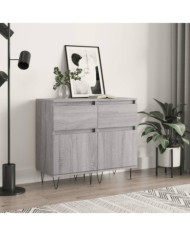 Buffets 2 pcs sonoma gris 40x35x70 cm bois d'ingénierie | Mobilier & Déco