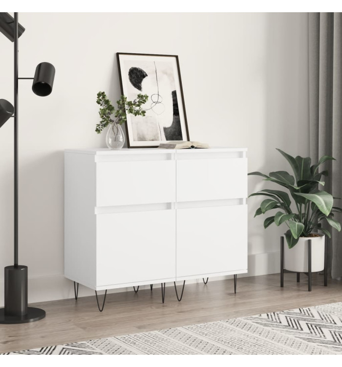 Buffets 2 pcs blanc 40x35x70 cm bois d’ingénierie | Mobilier & Déco