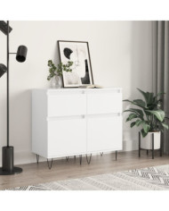 Buffets 2 pcs blanc 40x35x70 cm bois d’ingénierie | Mobilier & Déco