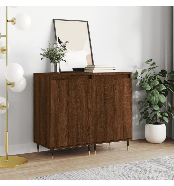 Buffets 2 pcs chêne marron 40x35x70 cm bois d'ingénierie | Mobilier & Déco