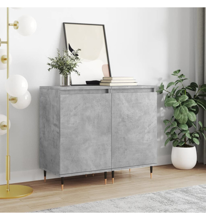 Buffets 2 pcs gris béton 40x35x70 cm bois d'ingénierie | Mobilier & Déco