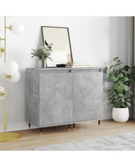 Buffets 2 pcs gris béton 40x35x70 cm bois d'ingénierie | Mobilier & Déco