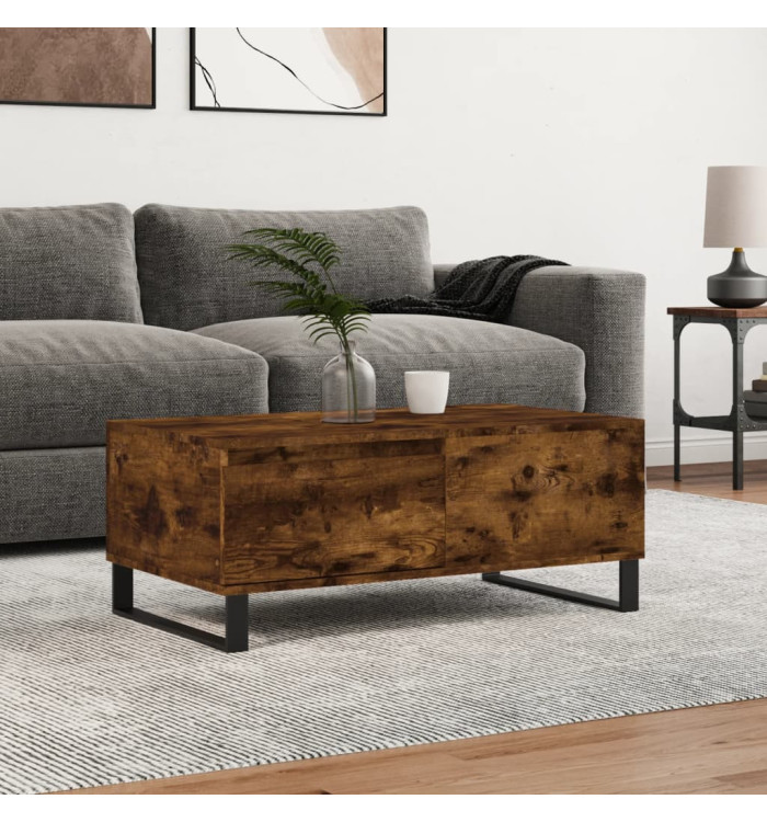 Table basse Chêne fumé 90x50x36,5 cm Bois d'ingénierie | Mobilier & Déco