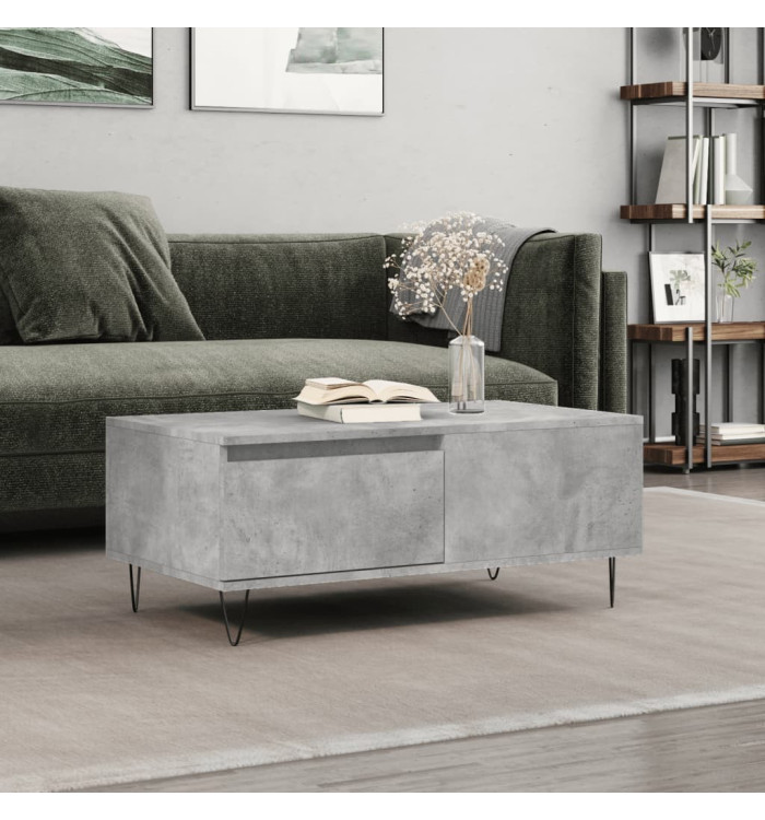 Table basse Gris béton 90x50x36,5 cm Bois d'ingénierie | Mobilier & Déco