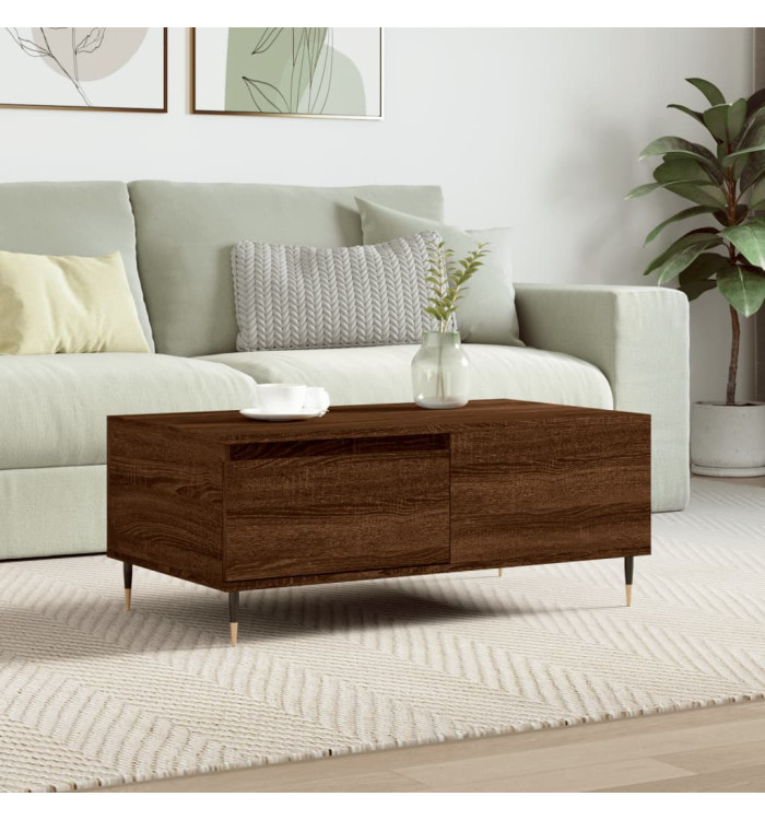 Table basse Chêne marron 90x50x36,5 cm Bois d'ingénierie | Mobilier & Déco