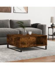 Table basse chêne fumé 80x80x36,5 cm bois d'ingénierie | Mobilier & Déco