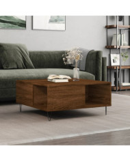 Table basse chêne marron 80x80x36,5 cm bois d'ingénierie | Mobilier & Déco