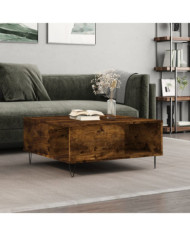 Table basse chêne fumé 80x80x36,5 cm bois d'ingénierie | Mobilier & Déco