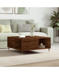 Table basse chêne marron 80x80x36,5 cm bois d'ingénierie | Mobilier & Déco