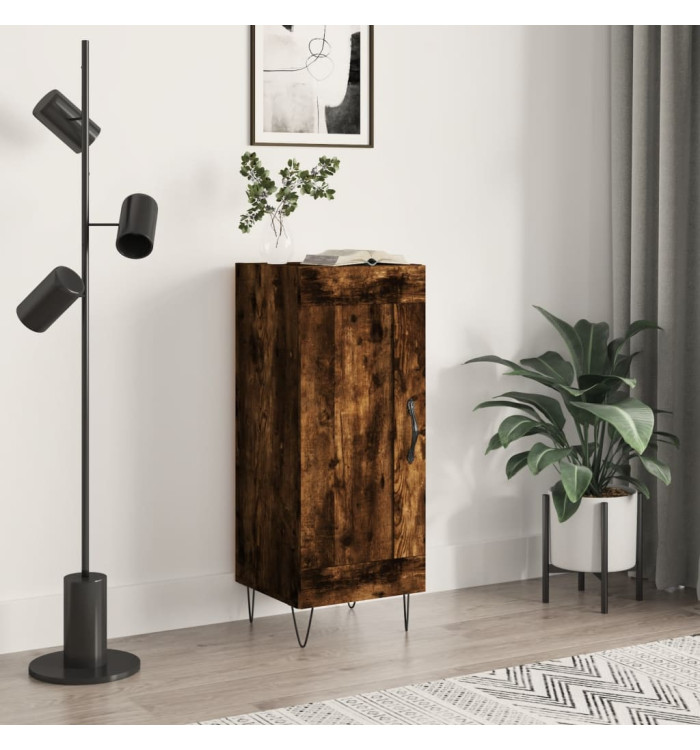 Buffet Chêne fumé 34,5x34x90 cm Bois d'ingénierie | Mobilier & Déco